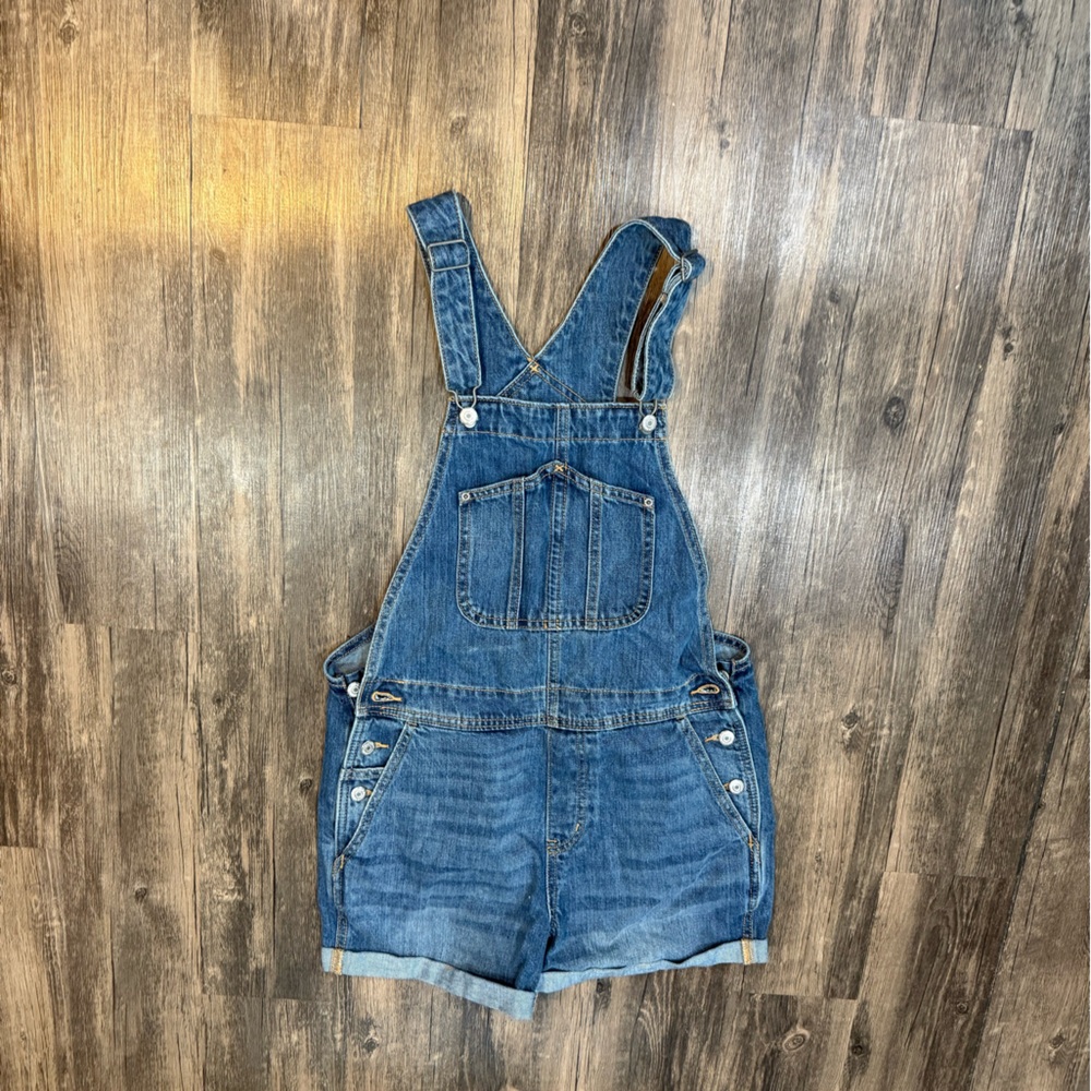 Old Navy Blue Jean Shorts Overalls